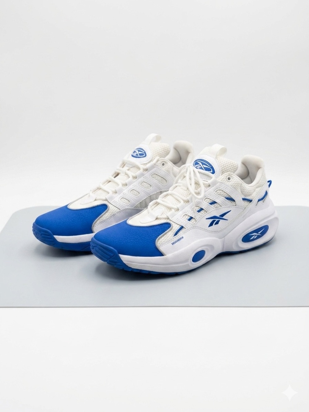 Reebok White and Royal Blue Men's Athletic Sneakers
